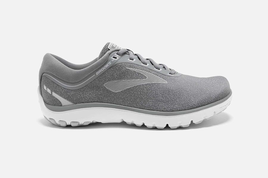 Brooks PureFlow 7 Womens UK - Road Running Shoes - Grey/White 105-JVKCGD